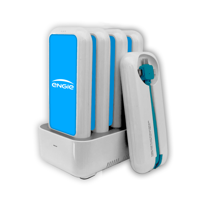 Station chargeur pour téléphone 5 batteries portatives BLUES ERGO