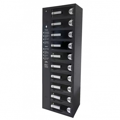 L'armoire 10 casier pour recharger votre batterie de vélo - Bike Safe 
