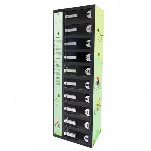 L'armoire 10 casier pour recharger votre batterie de vélo - Bike Safe 