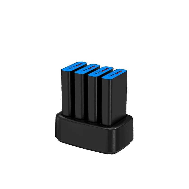 Kit de 4 batteries portatives pour ordinateurs et leur base de recharge